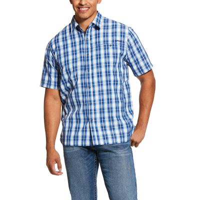 Ariat Western: TEK Solitude Stretch Classic Fit Camisa Hombre - Azules (ZKEJY3846)